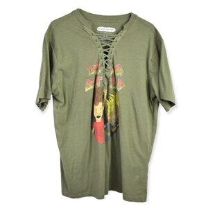Beavis and Butthead Shirt XXL Womens MTV Retro Green Graphic Cotton Blend Vtg